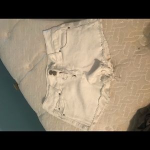 White jean shorts